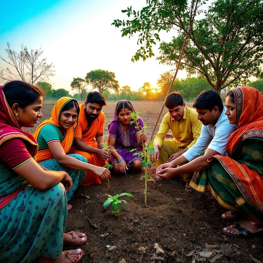 Volunteers planting trees